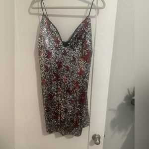 NastyGal sequin butterfly cami dress size US 14